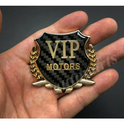 Gold Carbon Fiber VIP Luxury Car Emblem Trunk Badge Motorcycle Gas Tank Sticker