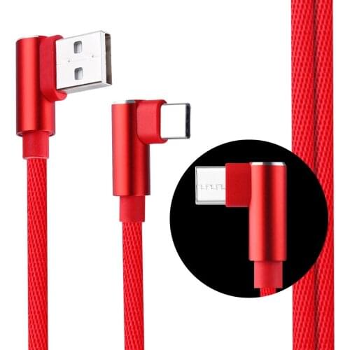 1m 90 Degree Fast Charge Data Type C Cable For Samsung Huawei Xiaomi Type-c Charger long Mobile Phone Wire Cord