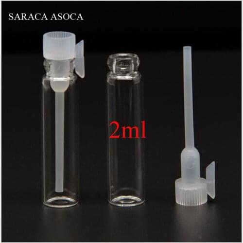 1ml 1.5ml 2ml Mini Glass Vial Glass Bottle Plastic cap Empty Black White Colorful Cap Short Hand Sample Perfume Bottle
