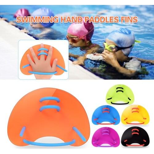 1 Pair Swimming Paddles Fins Adults Children Adjustable Swim Training Hand Paddle Swimming Pool Diving Web Gloves Fins Flippers