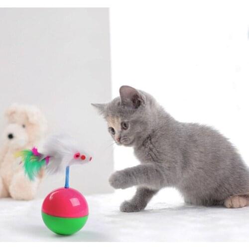 1pc New Arrival Durable Pet Cat Toys Mimi Favorite Fur Mouse Tumbler Kitten Cat Toys Plastic Play Balls for Catch Cats Supplies
