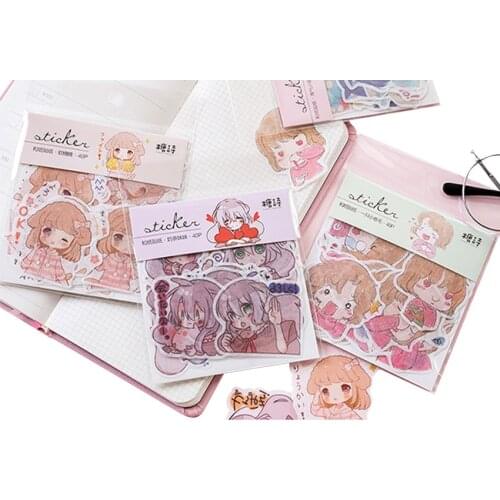 15packs/lot Lovely 1902 Girl Series Mini Paper Label Sealing Stickers Scrapbooking Decorative DIY Stationery