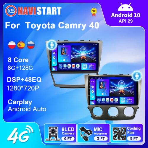 Car Radio for Toyota Camry 40 2007-2011 Multimedia Player DVD Stereo Audio Android 10 2din 2 Din Autoradio 4G Wifi SWC Carplay