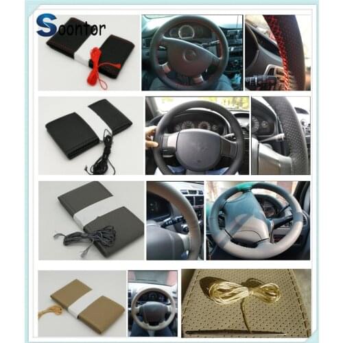 Car accessories Soft fiber leather steer braided DIY steering wheel cover For VW Volkwangen MK7 Golf 7 Skoda Octavia A7 Jetta