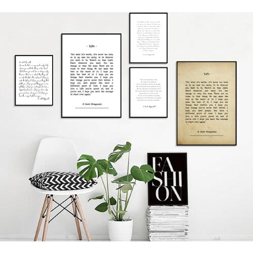 F. Scott Fitzgerald Quote Print She Was Beautiful Gift for Her Motivational Wall Art Poster Canvas Painting Girls Room Decor