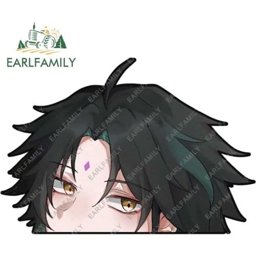 EARLFAMILY 13cm x 9cm for Genshin Impact Xiao Car Stickers Anime Car Accessoires Windshield Bumper Decals Waterproof Decoration