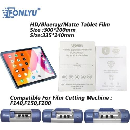 FONLYU 40pcs 11" Blueray Hydrogel Film Sticker For Tablet Laptop Compatible For T438 F140 F150 Screen Protector Cutting Machine