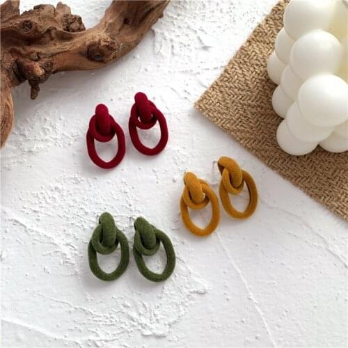Product Korea velvet earrings qiu dong female temperament velvet eardrop is suitable for short winter stud earrings