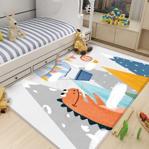 Cute Animal Abstract Patternl Children Comfortable Carpet Non-Slip Children Flannel Carpet Baby Hand Print Carpet Baby Play Mat