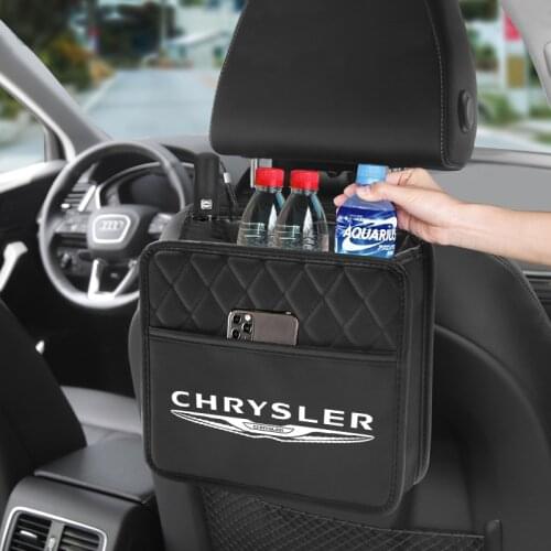 Car Seat Back Leather Organizer Bag High Capacity Storage Bag For Chrysler 300c PT Cruiser Grand Voyager Pacifica Town Country