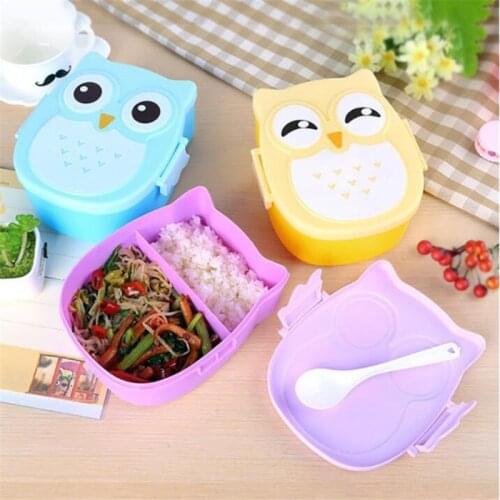 Cartoon Owl Lunch Box for Children Picnic School Food Storage Container Bento Sushi Box Kids Fruit Snack Microwave Lunch Boxes