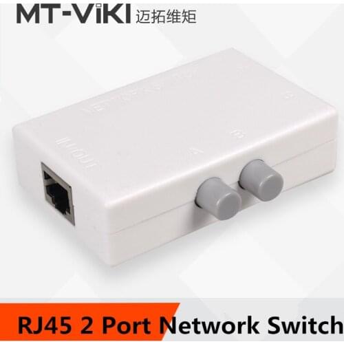 MT-VIKI 2 Port Network Switch LAN CAT Selector Mini Internet Internal External Network Switcher RJ45-2M