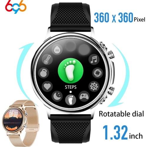 Rotary Dial Smartwatch Men Waterproof Band Heart Rate 13.2 inches 360*360 Pixels Big Screen Smatwatch CF81 Women For Android IOS