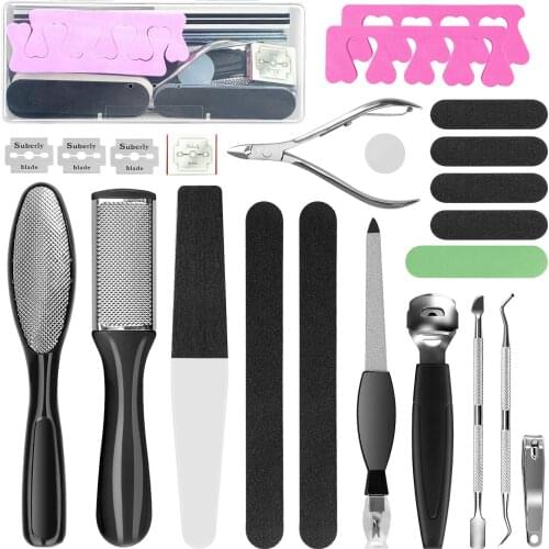 20 in 1 Professional Pedicure Kit, Pedicure Tools Set Foot Rasp Dead Skin Remover Foot Care Kit for Women Men Salon or Home Gift