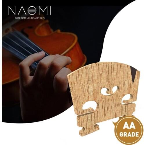 NAOMI 1PC Master AA Grade Snow Flake Like Maple Violin Bridge With E Ebony Inlay Fit For 4/4 Size Violin