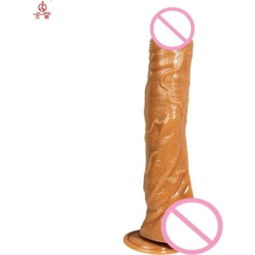 Jiuai New Silicone Soft Huge Dildo Female G-Spot Masturbator with Strong Suction Cup Sex Toys for Woman