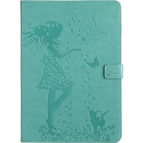 Shell for IPad Pro 10.5" 2017 Girl and Cat Patterns PU Leather Tablet Skin Flip Stand Cover for IPad Air 3 Case 10.5" 2019+pen