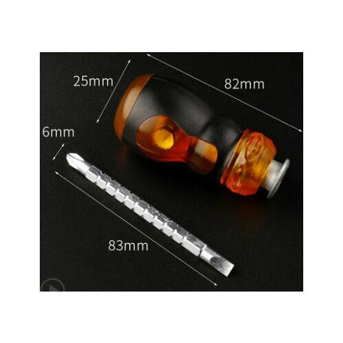 Short handle turnbuckle screwdriver Ultra short cross flat plum Retractable Mini dual purpose small screwdriver