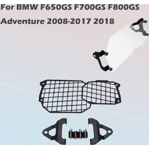 For BMW F650GS F700GS F800GS Adventure 2008-2017 2018 Front Headlight Guard Cover metal net/Clear Lens Head Light Lamp Protecto