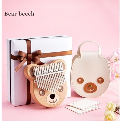 Kalimba 17 Key Thumb Piano Mbira Musical Instruments Cute Shape Solid Wood Finger Piano Beginner with Bag Tuning hammer KLB44