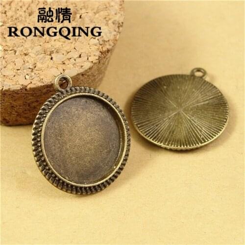 RONGQING 60pcs/lot Twill Retro Tray DIY Accessories Wholesale Craft 16MM