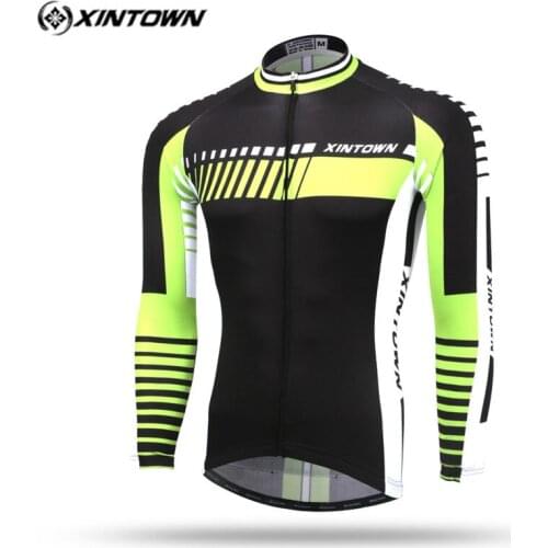Xintown Breathable Long Sleeve Cycling Jersey Men Autumn UV Protection Cycling Clothing mtb Bike Jersey Light Bicycle Clothing