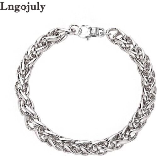 Pure 100% 925 Sterling Silver Vintage Fashion Mens Bracelet For Boyfriend Gift Necklace Domineering Bracelet Personality Gifts