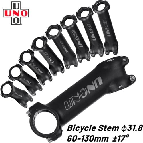 UNO 17 Degree MTB Bicycle Stem 31.8MM Road Bike Stem 60/70/80/90/100/110/120/130mm Ultralight Road Bike Handlebar Stem Parts