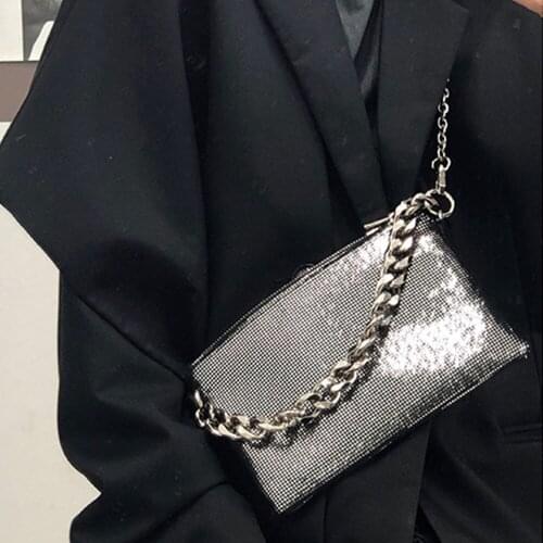 Luxury Shiny Sequins Womens Shoulder Bag Designer Chain Crossbody Bags for Women 2021 Small Phone Flap Party Purse Women Bags