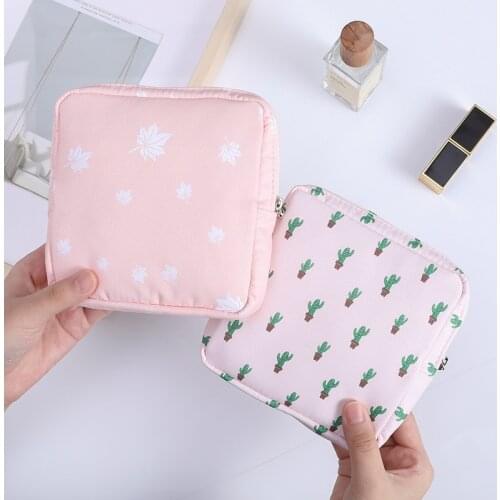 Women Tampon Storage Bag Sanitary Pad Pouch Napkin Cosmetic Bags Organizer Ladies Makeup Bag Girls Tampon Holder Organizer