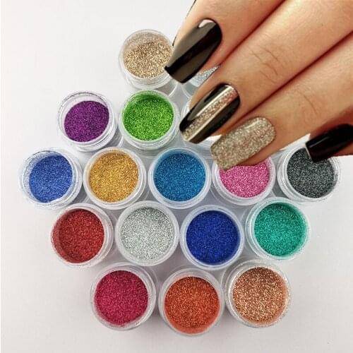 1 Bottle/8g Nail Glitter Holographic Multicolor Sequin Dust Acrylic Nail Powder For Nail Art Decoration Accessories