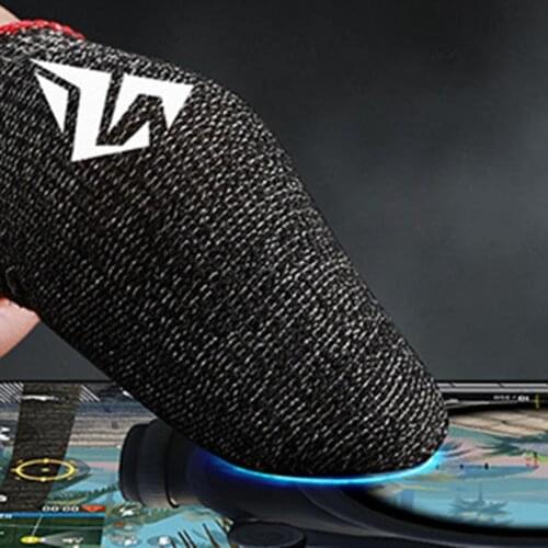 1 Pair Gaming Finger Sleeves Women Men Non-slip Gloves Breathable Anti-sweat Touch Screen Game Thumb Sleeves