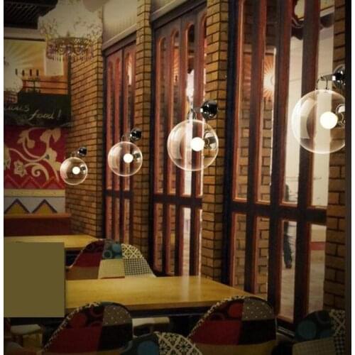 1 Pcs Children bedroom glass ball wall lamp Bar light Retro Industrial light for Hotel room project Cafe glass wall lighting