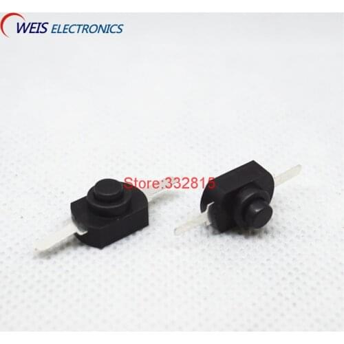 10PCS 1208YD 12*08mm Push Button Switch black Self-locking control Flashlight switches 1208-YD ON/OFF