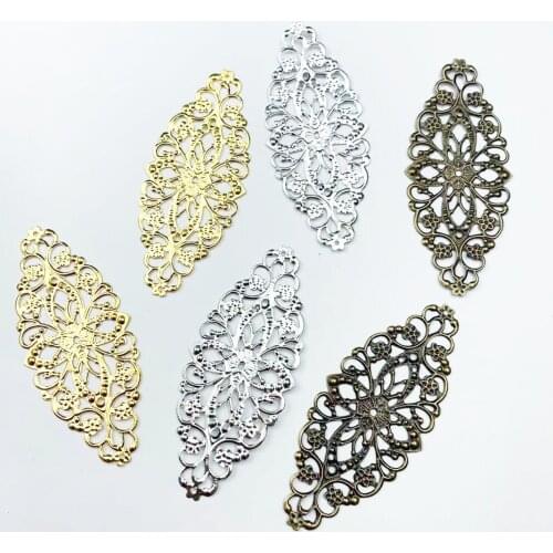 10Pcs Filigree Wraps Connectors Embellishments For Diy Scrapbooking Home Decor Gold/silver/Bronze Handmade Metal Crafts