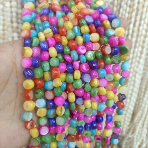 8mm Mix Color Natural Shell Beads DIY Loose Spacer Random Shape Sea Shell Bead For Jewelry Making Bracelet Necklace Earring
