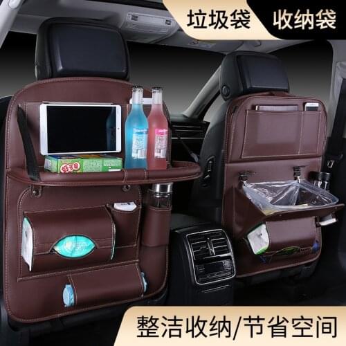 Car garbage bag car storage bag Car Anti-dirty Pad Back chair tissue storage box Hanging leather folding trash can