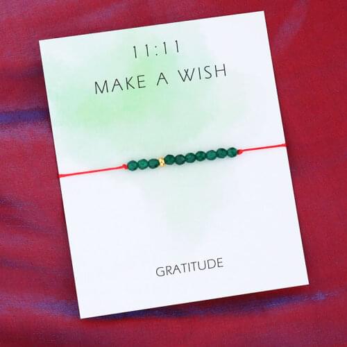 11:11 Make A Wish Gratitude Wish Bracelet Malachite Wish String Bracelet Crystal Jewelry for Women Men Bestfriend Gifts