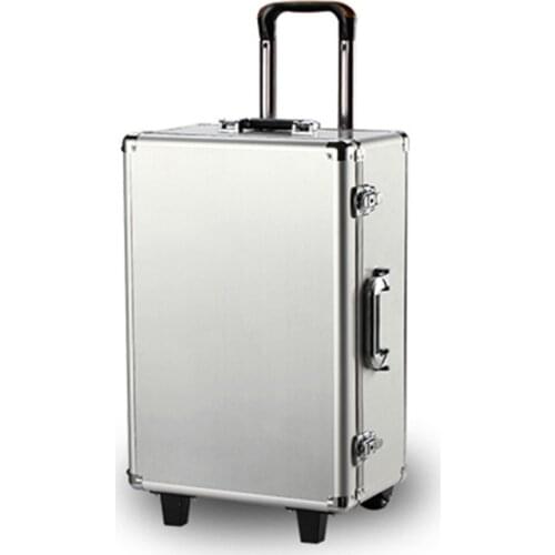 Luxury Aluminum Magnesium Alloy Trolley Luggage Business Full Metal Suitcase Bag Box Wheels Travel Case Drone dedicated Toolbox