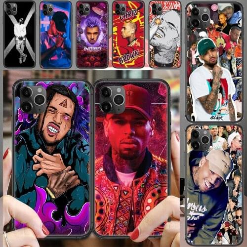 Chris Brown Rap singer Phone Case Cover Hull For iphone 5 5s se 2 6 6s 7 8 12 mini plus X XS XR 11 PRO MAX black luxury
