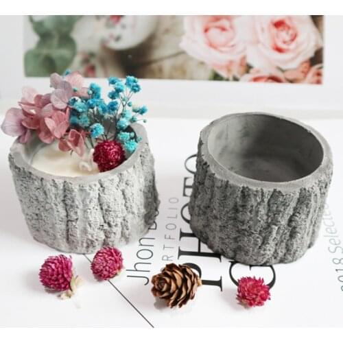 Stump Concrete Design Molds for Concrete Flower pot Cement Molds Succulent Plants Pot Mold Concrete Planters Molds