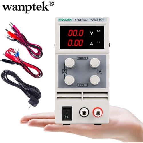 Wanptek 120V 1A 2A 3A Switching Adjustable Power Supply Laboratory Precision Digital LED Display DC regulated Bench Source diy