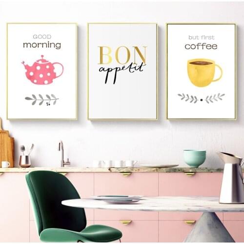 Canvas Painting for Cute Girl Modern Abstract Greetings Posters and Prints Wall Art for Kitchen and Study Room Decoration