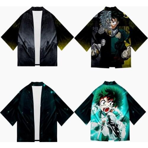 Japanese anime kimono my hero academia cardigan men women anime cosplay boku no hero academy mha shirt bnha short sleeve shirt