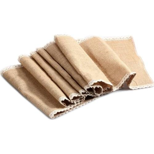 Linen Table Runner Lace Table Cloth Party Supplies Christmas Wedding Decorations