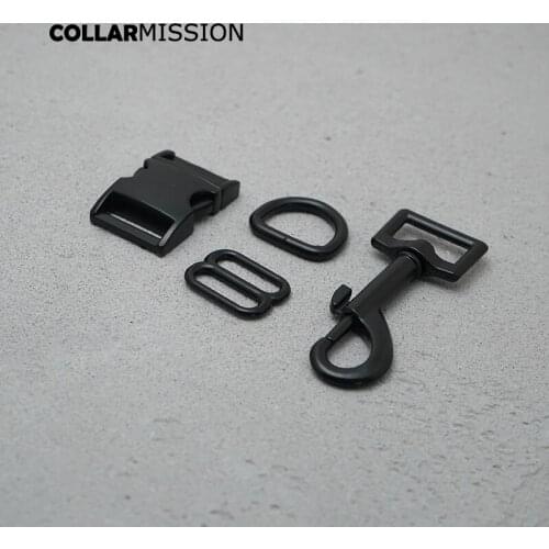 Metal buckle+adjust buckle+D ring+metal dog clasp/set) DIY dog collar black 20mm webbing sewing parts good quality
