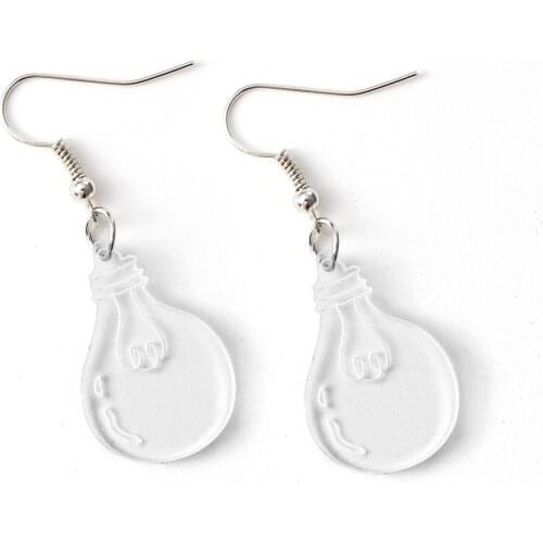 Fashion Cute Creative Design Exaggerated Punk Earrings Acrylic Light Bulb Earrings Jewelry Wholesale Student Girlfriends Gifts