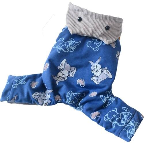 Cartoon Warm Cat Dog Jumpsuit Cotton Winter Pet Overalls for Small Dogs Chihuahua Shih Tzu Pajama Puppy Clothes mascotas Costume