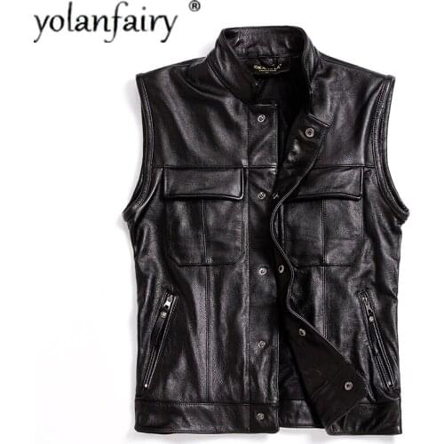 Genuine Leather Jacket Man Cowhide Jackets for Men Motorcycle Coat Short Mens Clothing Plus Size 5xl Hommes Veste Pph1434