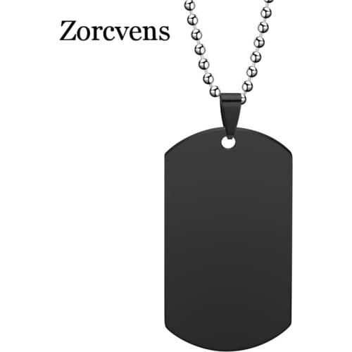 Modyle 2020 New Stainless Steel Men Necklace Stainless Steel Pendant Dog Tags Army Nameplate Men Necklace
